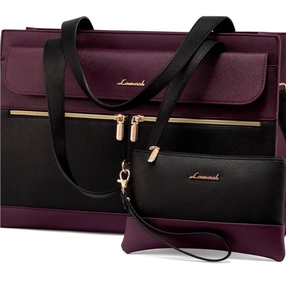Lovevook Burgundy and Black Women's Lap Too Bag - Picture 5 of 10